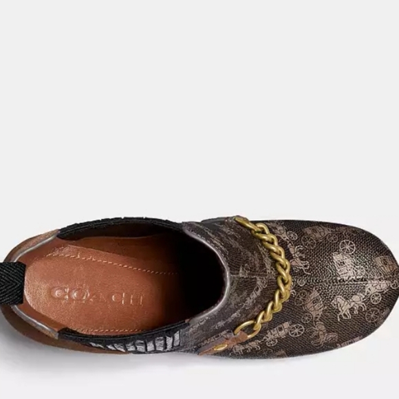 Coach Chelsea Platform Booties W/ Horse & Carriage Print - Picture 11 of 12
